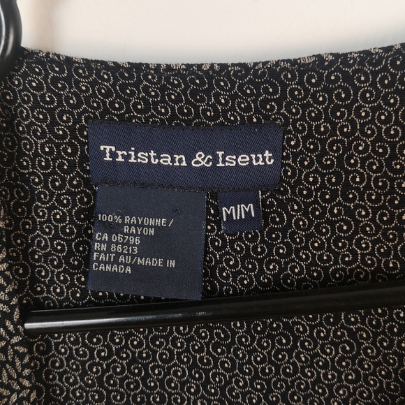 Vintage Tristan & Iseut Women's Medium Rayon 90 Maxi dress brown pattern floral - Picture 3 of 6